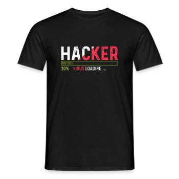 Hacker-Virus-Loading Nerd oder Geek. Geschenk - Männer T-Shirt - Schwarz - Vorne - AI Model Male 178 light (178cm)