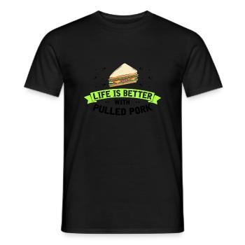 Food Love Sandwich Baguette Ketchup - T-shirt homme - noir - Devant - AI Model Male 178 light (178cm)
