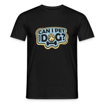 Caressez votre chien en disant - T-shirt homme - noir - Devant - AI Model Male 178 light (178cm)