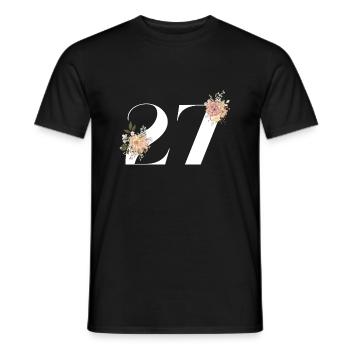 27th Anniversary Flowers (Gift of 27 years) - Men's T-Shirt - black - Front - AI Model Male 178 light (178cm)