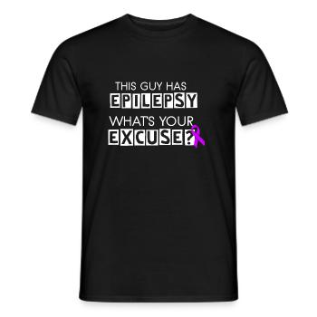 This Guy Has Epilepsy - Men's T-Shirt - black - Front - AI Model Male 178 light (178cm)