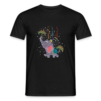 Birthday Elephant - Men's T-Shirt - black - Front - AI Model Male 178 light (178cm)