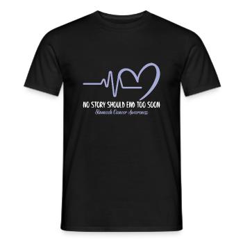No Story End Periwinkle Ribbon Stomach Cancer - Men's T-Shirt - black - Front - AI Model Male 178 light (178cm)