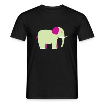 Elephant - Men's T-Shirt - black - Front - AI Model Male 178 light (178cm)