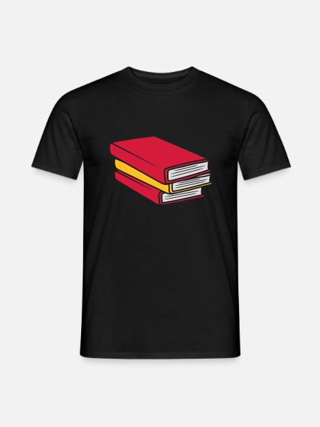 Design stacked books comic - Men's T-Shirt - black