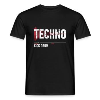 Techno Kick Drum - キックドラム - Männer T-Shirt - Schwarz - Vorne - AI Model Male 178 light (178cm)