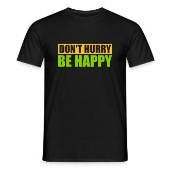 Ne vous dépêchez pas d’être heureux - T-shirt homme - noir - Devant - AI Model Male 178 light (178cm)