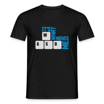 c’est ce qui m’émeut - T-shirt homme - noir - Devant - AI Model Male 178 light (178cm)