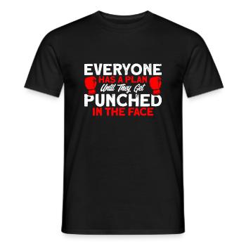 Coup de poing au visage cadeau de boxe - T-shirt homme - noir - Devant - AI Model Male 178 light (178cm)
