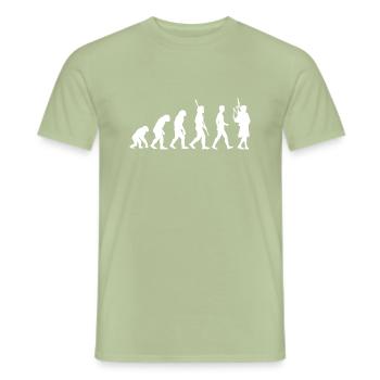 Bagpipes Evolution Scotland Music Bagpipers - Men's T-Shirt - sage - Front - AI Model Male 178 light (178cm)