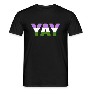 YAY Genderqueer - Männer T-Shirt - Schwarz - Vorne - AI Model Male 178 light (178cm)
