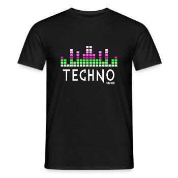 Techno forever - Men's T-Shirt - black - Front - AI Model Male 178 light (178cm)