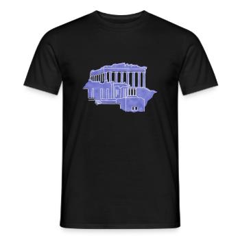 « Acropolis », design de lignes boho, série « Grèce » - T-shirt homme - noir - Devant - AI Model Male 178 light (178cm)