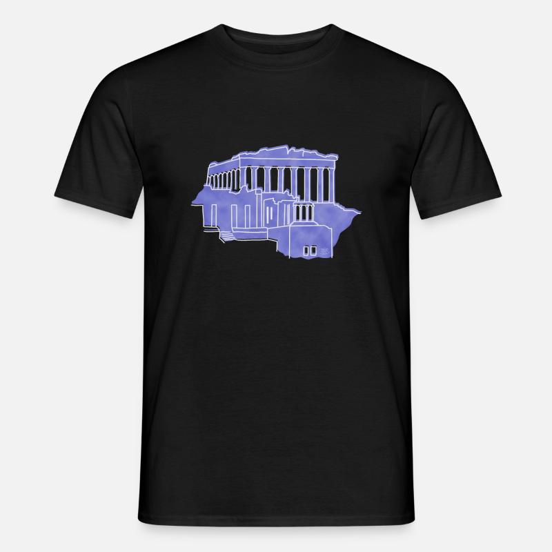 "Akropolis", Boho Line Art Design, Serie "Greece" - Männer T-Shirt - Schwarz