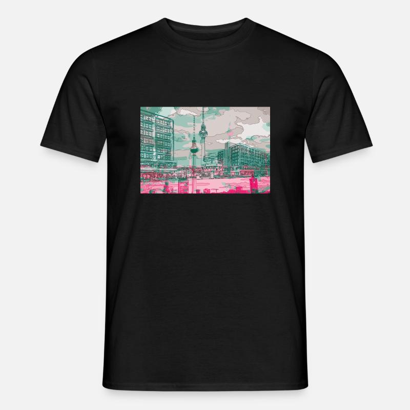 Alexanderplatz - Männer T-Shirt - Schwarz