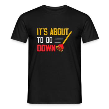C’est sur le point de descendre Tuyauteur Clé Plombier - T-shirt homme - noir - Devant - AI Model Male 178 light (178cm)