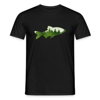 Angler Angler Fish Forest Nature - Men's T-Shirt - black - Front - AI Model Male 178 light (178cm)