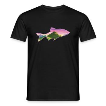 Conservation de la nature Forêt Poissons Pêche au poisson - T-shirt homme - noir - Devant - AI Model Male 178 light (178cm)
