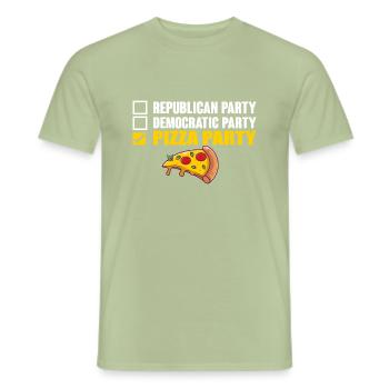 Pizza Pie & Slice Vater Und Sohn Passende Pizza Retro - Männer T-Shirt - Sage - Vorne - AI Model Male 178 light (178cm)