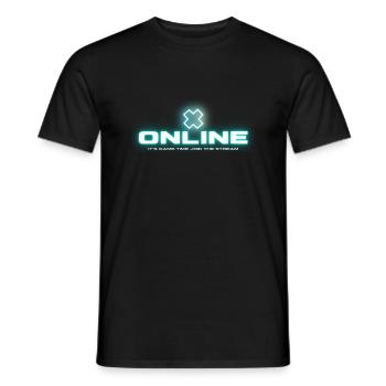online - Männer T-Shirt - Schwarz - Vorne - AI Model Male 178 light (178cm)