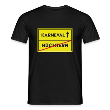 Straßenschild Karneval geradeaus weg von Nüchtern - Männer T-Shirt - Schwarz - Vorne - AI Model Male 178 light (178cm)