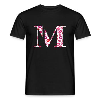 Buchstabe m Küsse - Männer T-Shirt - Schwarz - Vorne - AI Model Male 178 light (178cm)