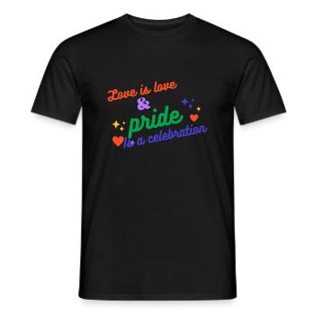 Love is love and pride is a celebration - Men's T-Shirt - black - Front - AI Model Male 178 light (178cm)