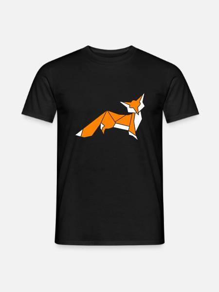 little fox origami - Men's T-Shirt - black