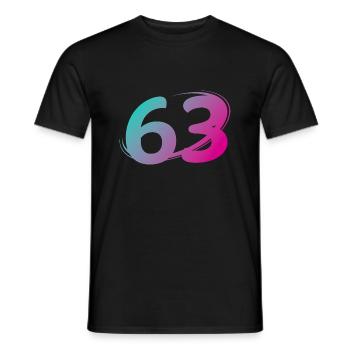 Numéro 63 multicolore - T-shirt homme - noir - Devant - AI Model Male 178 light (178cm)