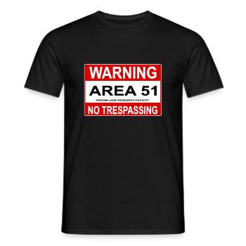 AREA 51 Schild - Männer T-Shirt - Schwarz - Vorne - AI Model Male 178 light (178cm)
