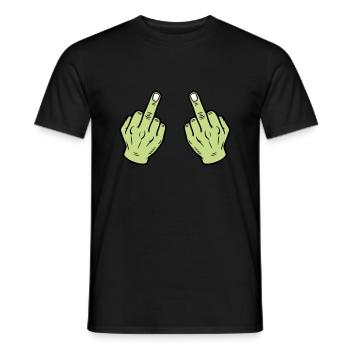 Doigt du milieu main coquine - T-shirt homme - noir - Devant - AI Model Male 178 light (178cm)