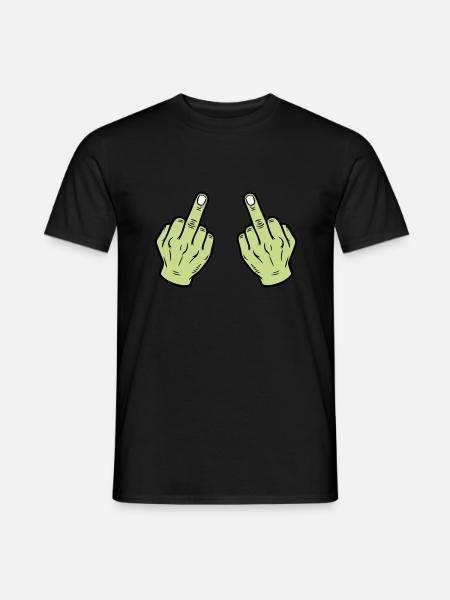 Middle Finger Hand Naughty - Men's T-Shirt - black