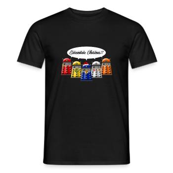 dalek exterminate xmas - Men's T-Shirt - black - Front - AI Model Male 178 light (178cm)