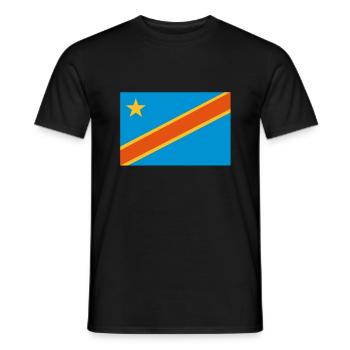 drapeau Congo Kinshasa - Congo flag - T-shirt homme - noir - Devant - AI Model Male 178 light (178cm)