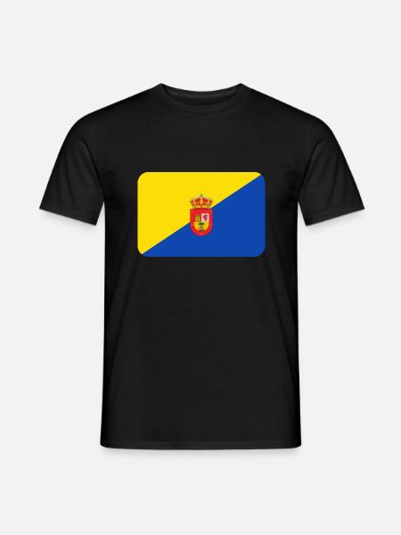 GRAN CANARIA FLAG round corner 400 dpi - Camiseta hombre - negro