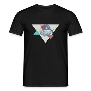Fisch Dreieck Design - Männer T-Shirt - Schwarz - Vorne - AI Model Male 178 light (178cm)