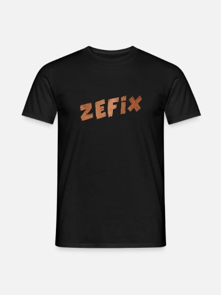 Bayern bayerische Geschenkidee Holz Zefix boarisch - Männer T-Shirt - Schwarz