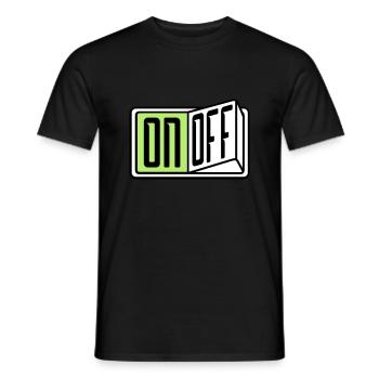 on off schalter taste button einschalten ausschalt - Männer T-Shirt - Schwarz - Vorne - AI Model Male 178 light (178cm)