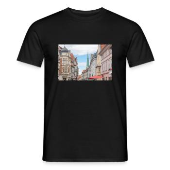 Affiche de la vieille ville de Hameln, Basse-Saxe - T-shirt homme - noir - Devant - AI Model Male 178 light (178cm)