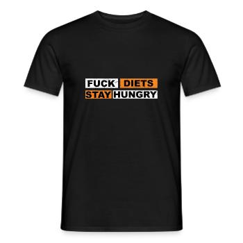 Fuck Diets Restez affamé - T-shirt homme - noir - Devant - AI Model Male 178 light (178cm)