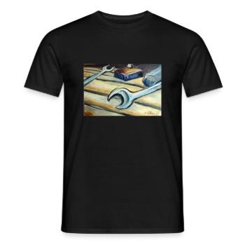 transmission - Men's T-Shirt - black - Front - AI Model Male 178 light (178cm)