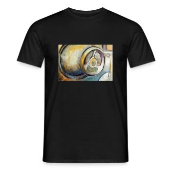 transmission - Men's T-Shirt - black - Front - AI Model Male 178 light (178cm)