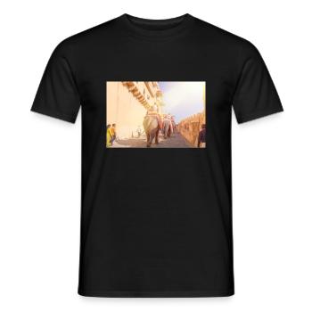 Elephant Ride at Amber-Fort Amber Jaipur India - T-shirt homme - noir - Devant - AI Model Male 178 light (178cm)