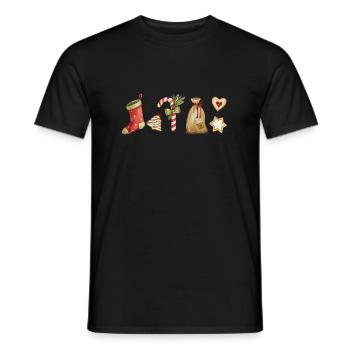 Conception de Noël - Noël, canne à sucre - T-shirt homme - noir - Devant - AI Model Male 178 light (178cm)