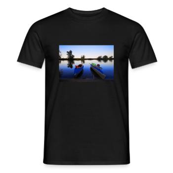 Folding boats - Men's T-Shirt - black - Front - AI Model Male 178 light (178cm)