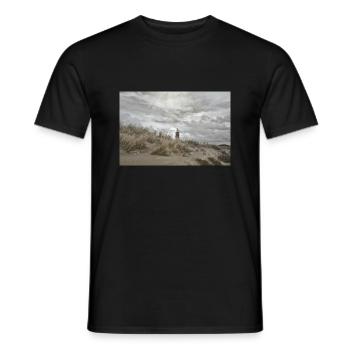 Phare derrière les dunes - T-shirt homme - noir - Devant - AI Model Male 178 light (178cm)