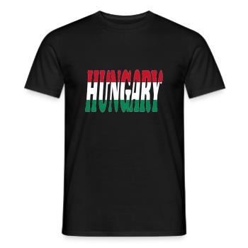 Hungary - T-shirt homme - noir - Devant - AI Model Male 178 light (178cm)