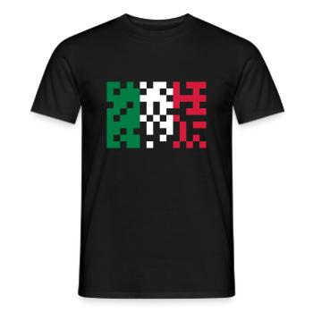 italia flag pixel - Men's T-Shirt - black - Front - AI Model Male 178 light (178cm)