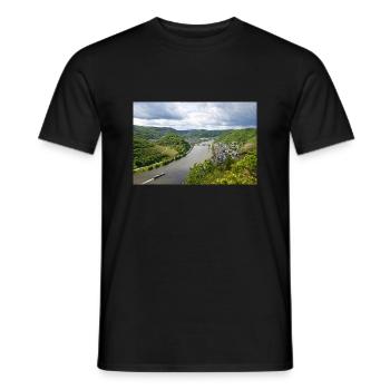 Mosel, Wein, Weinberg, Reil, Panorama - Männer T-Shirt - Schwarz - Vorne - AI Model Male 178 light (178cm)