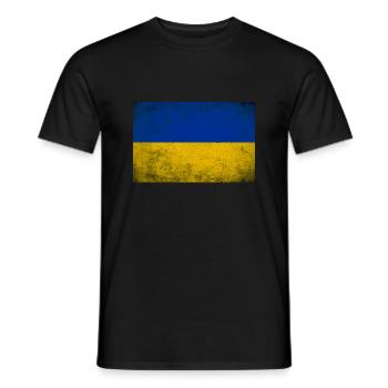 Ukraine Flag Grunge Retro Vintage - T-shirt homme - noir - Devant - AI Model Male 178 light (178cm)
